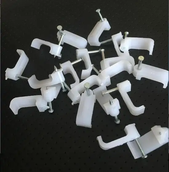 100pcs 5mm square steel nail Cable Wire Wall Hanging Screw Clips Cable