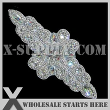 20 шт./партия) Свадебная металлическая аппликация из горного хрусталя бисерная нашивка для свадебное платье под заказ украшение, X1-RAT2202