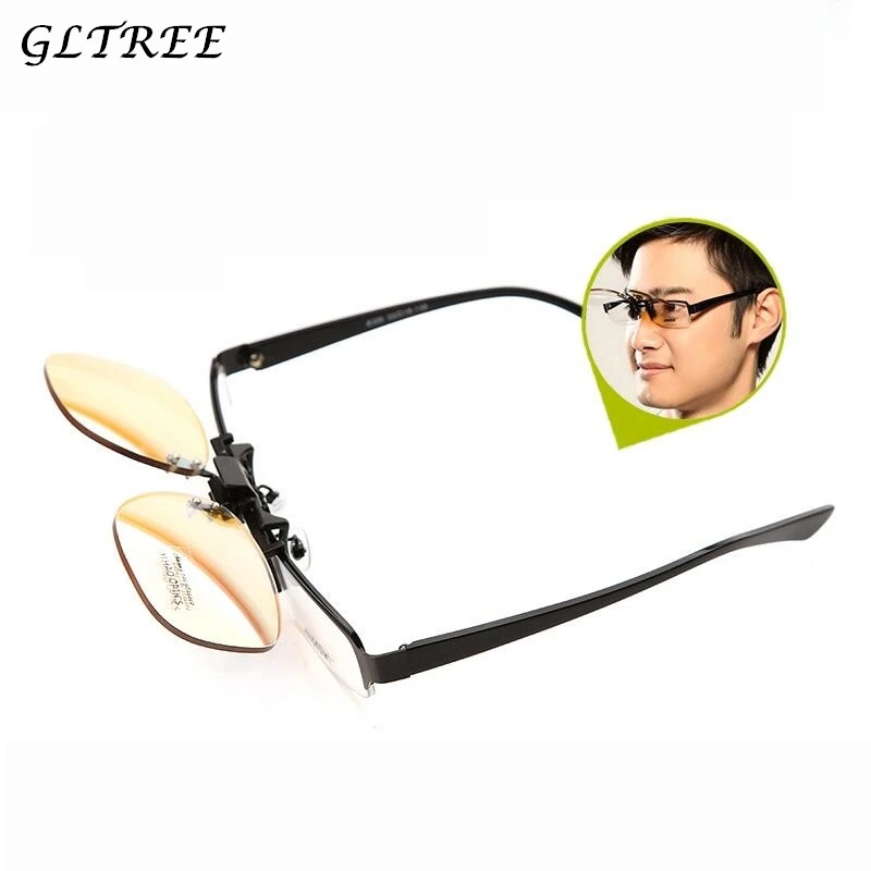 

GLTREE New Technologies Color Blind Clip on Eyeglasses Men Red Green Blindness Glasses Correction Colorblind Driver Eyewear G407