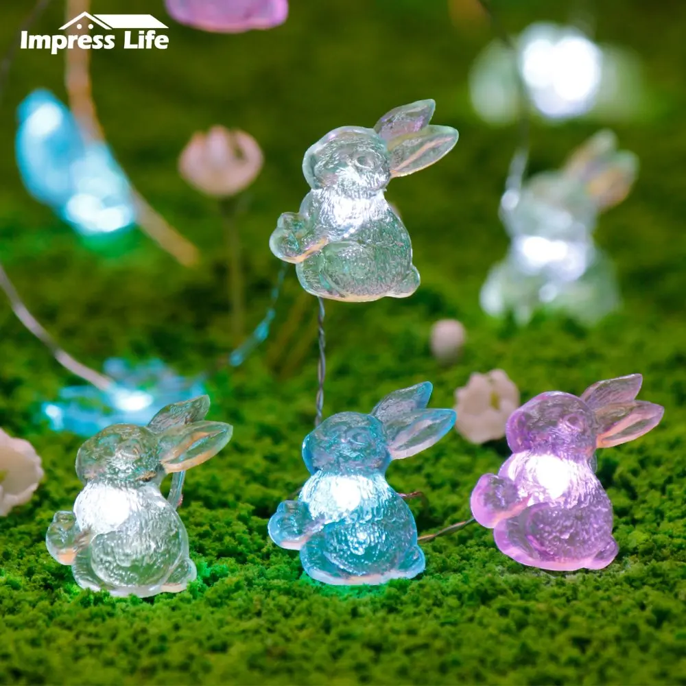 Easter Decorations Rabbits String Lights Bunny Fairy Lights with Remote