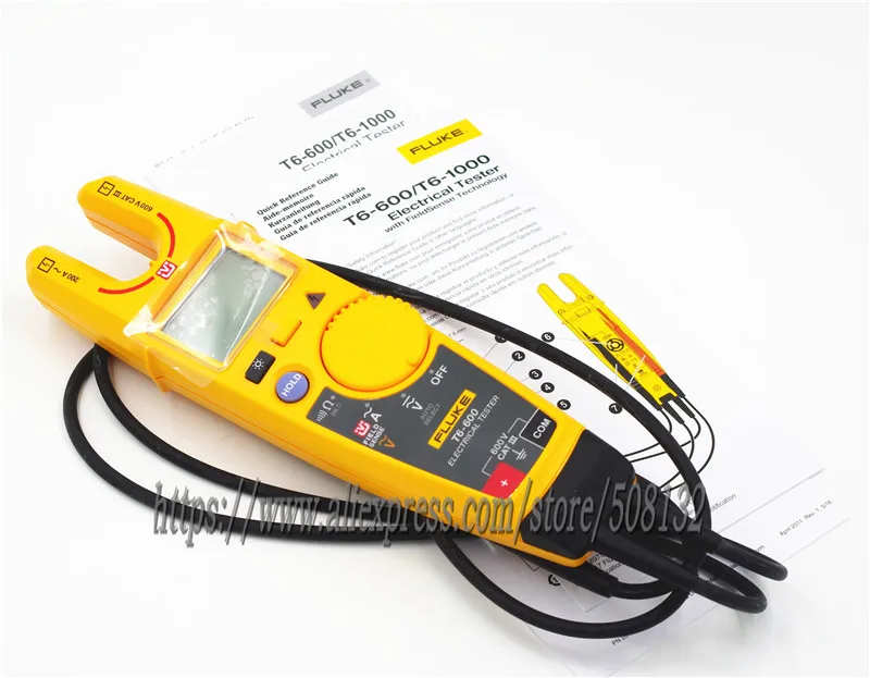 FLUKE T6-600 зажим непрерывности тока Электрический тестер бесконтактные Клещи для