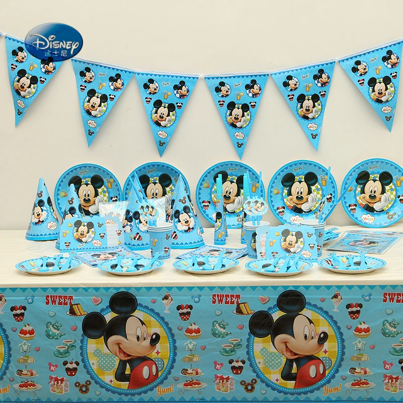 Luxury Disney Party Supplies Tableware Set Mickey Mouse Theme Kids