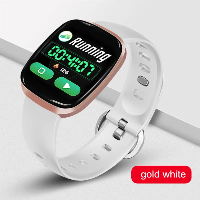 gold edge white Letike, умные часы, мужские, кровяное давление, водонепроницаемые, умные часы, женские, пульсометр, фитнес-трекер, спортивные часы для Android ios - Цвет: gold edge white