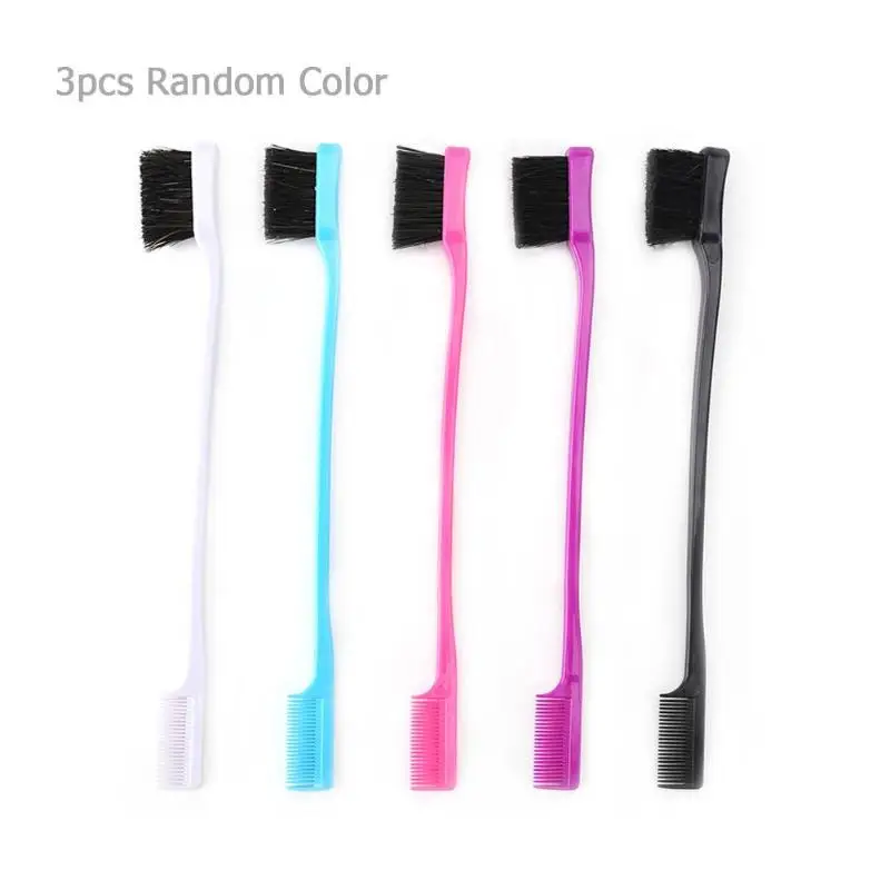 1/3pcs Beauty Double Sided Edge Control Hair Comb Hair Styling Hair Brush Salon Brushes Random Color