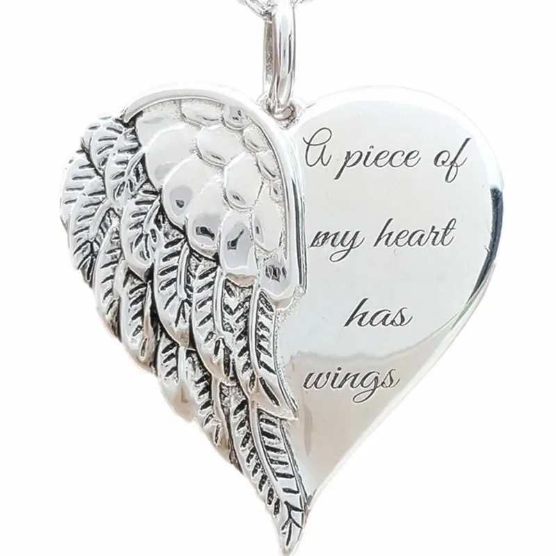 Элегантное ожерелье с надписью «A Piece of My Heart» и крыльями «Whisper In My Heart», ожерелье ангела для женщин, ювелирные изделия для влюбленных, подарки