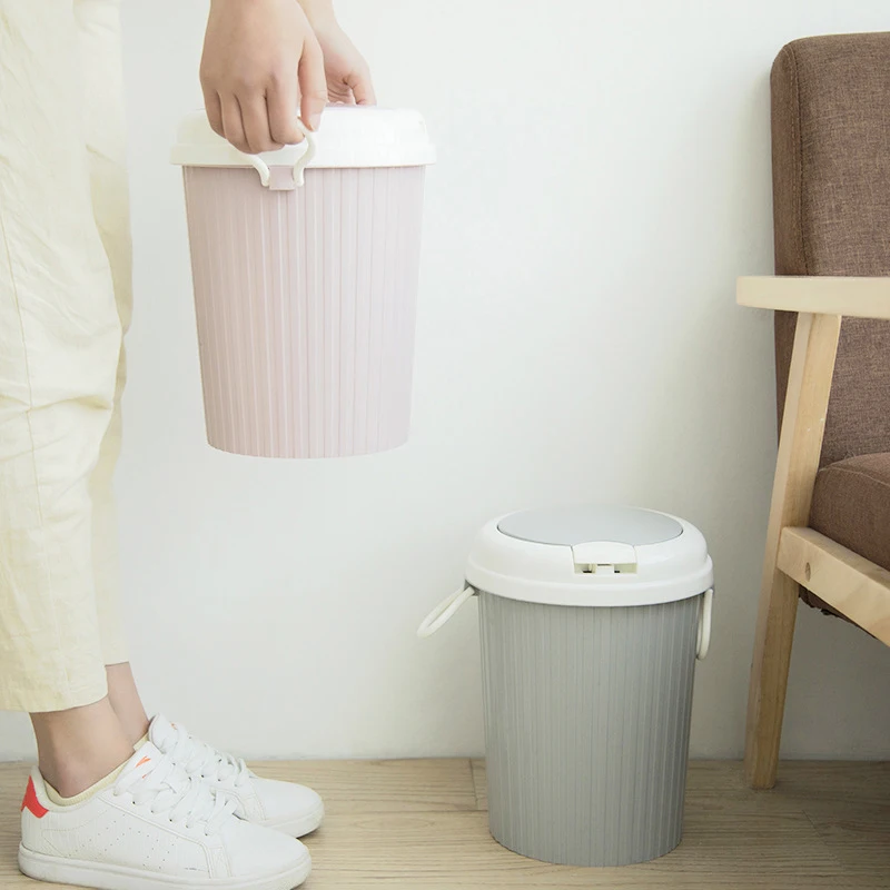 

8.5L/11.5L Pressing Cover Waste Bins Bathroom Office Kitchen Multi-function Plastic Trash Cans Toilet Portable Household Dustbin