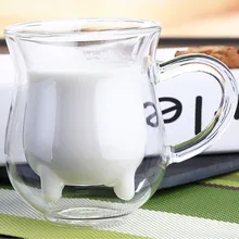 Double Wall Milk Glass Cups Cow Udder Shape Tea Cup Juice Water Coffee Mugs Handle Glasses Clear Wine Beer Jar Kitchen Drinkware Double Wall Milk Glass Cups Cow Udder Shape Tea Cup Juice Water Coffee Mugs Handle Glasses Clear Wine Beer Jar Kitchen Drinkware