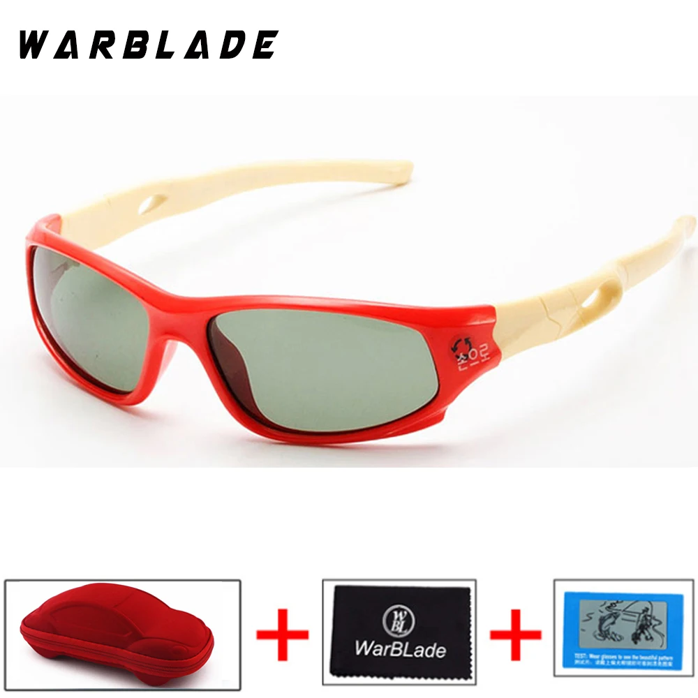 red white Солнцезащитные очки WarBLade для детей, детские очки UV400, защитные очки TR90, Брендовые очки, Детские поляризованные солнцезащитные очки Gafas De Sol - Цвет линз: red white