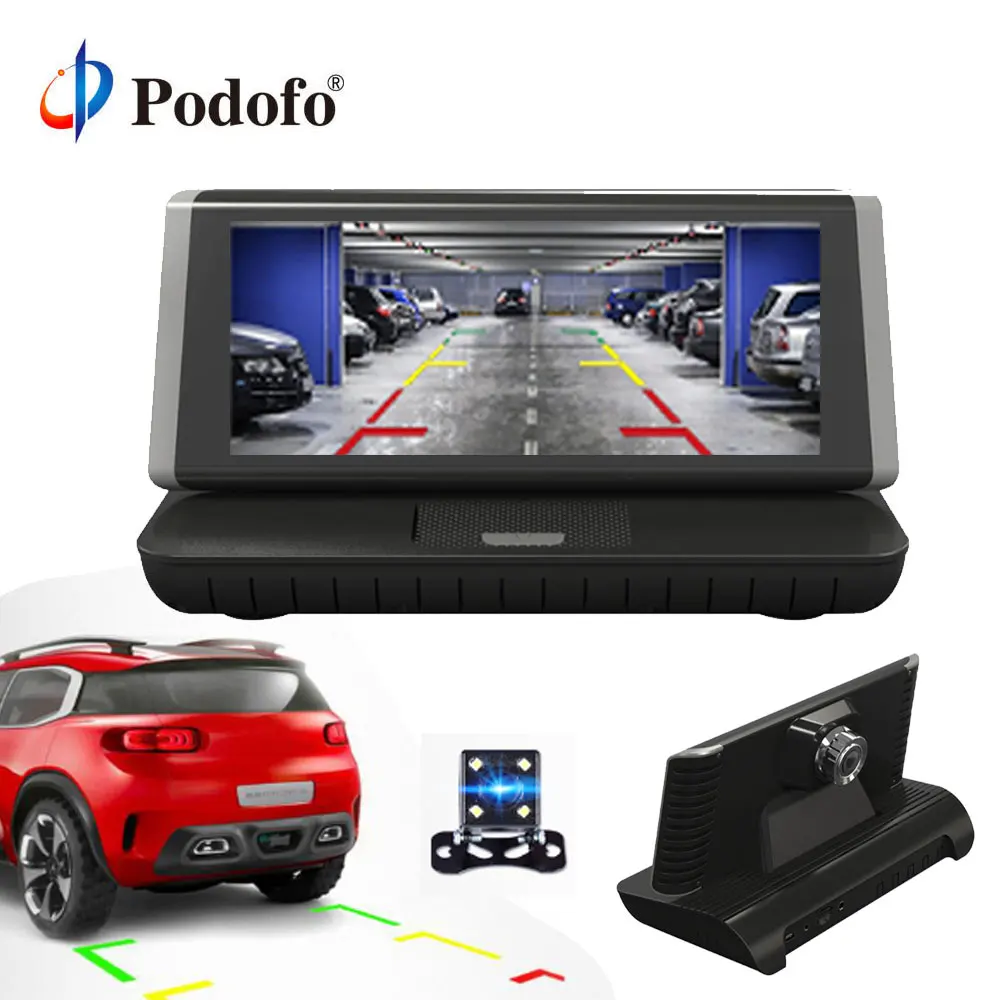 Podofo 4G 8 &quotвидеокамера на ОС андроид для автомобиля FHD 1080 P сенсорный экран Wifi gps
