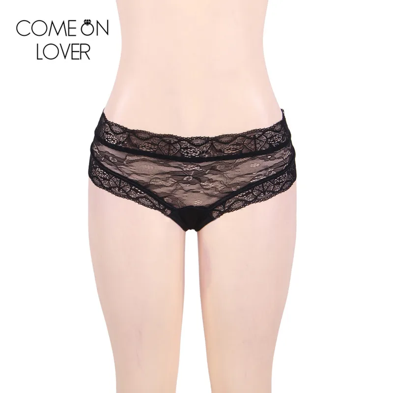 Comeonlover, черный цветок, кружевные женские прозрачные трусики, открытая спина, женское нижнее белье, трусики, горячая распродажа, bragas atractivas PE5139