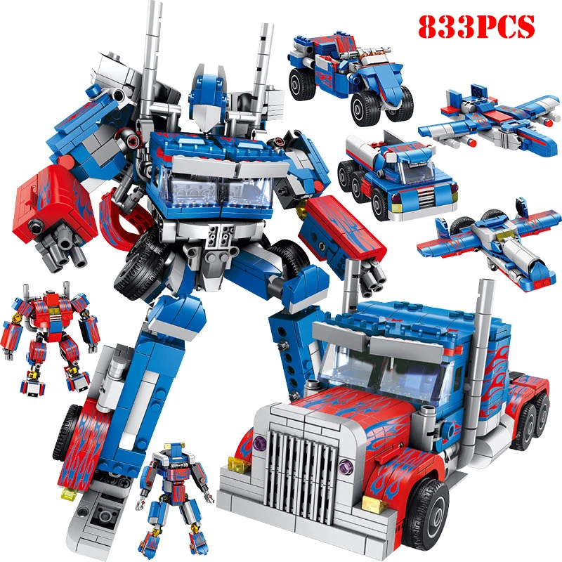 

Super Hero Creator Truck Transformation Robots Building Blocks Compatible Legoed Technic City Enlighten Bricks Toys For Children