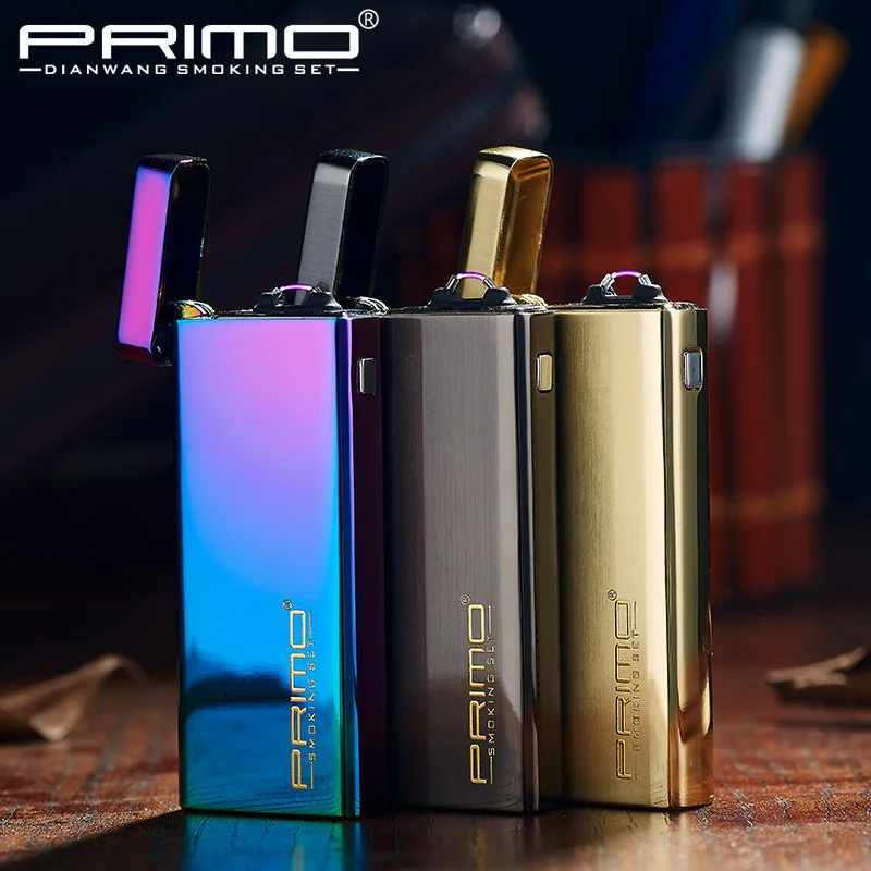 

2017 Brand PRIMO Ultra thin Arc Pulse Ligther Windproof Electric Arc Lighter Mini Novelty Cigarette USB Lighters Smokeless