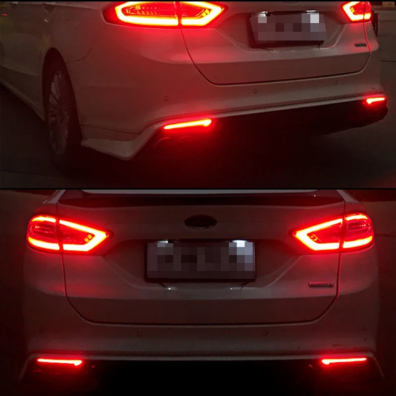 Красный Светодиодный отражатель заднего бампера для- Ford Fusion Mondeo, задние противотуманные фары, стоп-сигналы