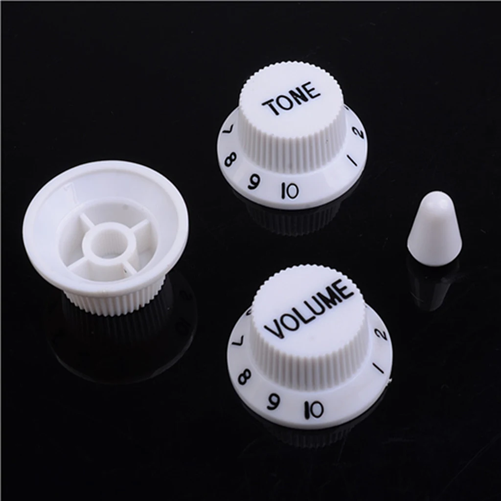 1 Set Plastic Closed Single Coil Pickup Cover with Volume Tone  Crontrol Knob Switch Tip for Electric Guitar Parts