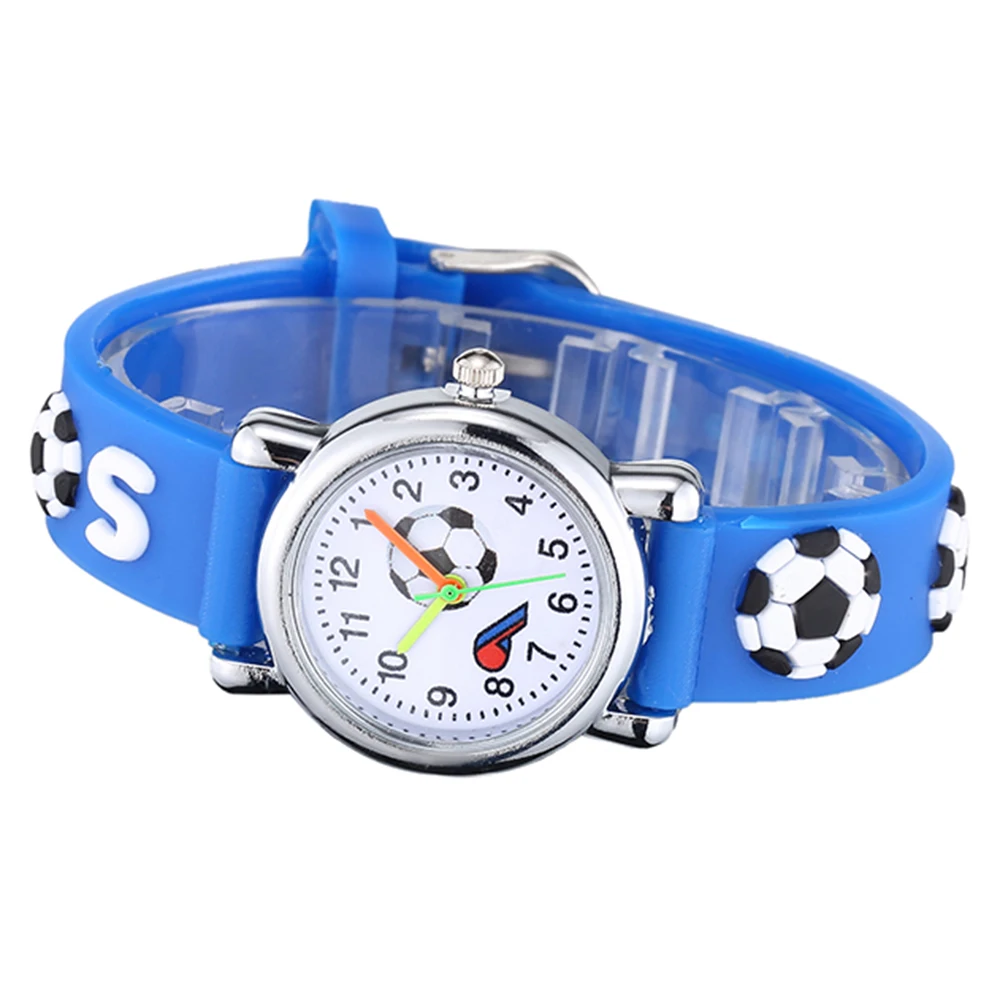 Новые модные силиконовые Футбольные Детские часы с 3D рисунком для девочек и мальчиков, кварцевые наручные часы relogio kol saati
