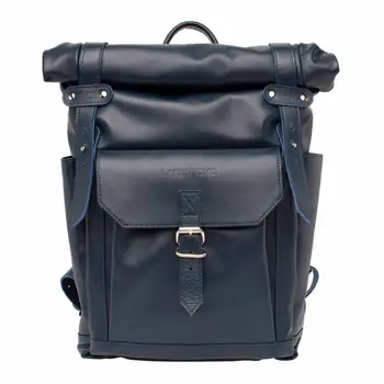 

LAKESTONE men's leather backpack ELIOT DARK BLUE for male