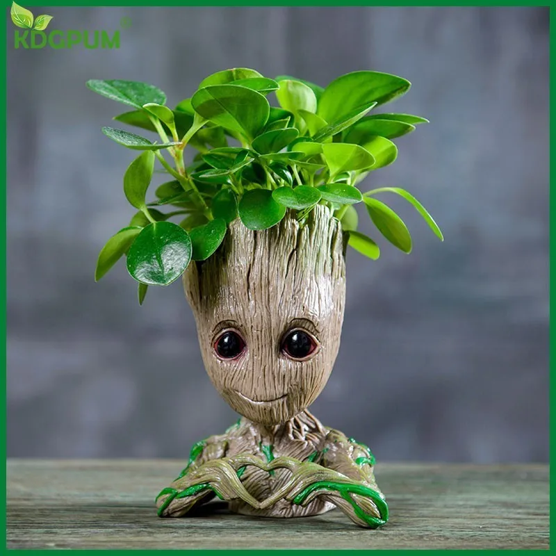 Garden Flower Planter Pot Baby Groot Flowerpot Pot Planter Action Figures Tree Man Groot Figure Cute Model Toy Pen Holder - Vases - AliExpress