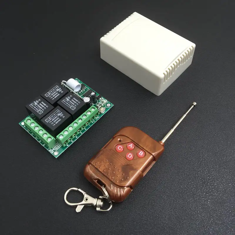 433Mhz Universal Wireless Remote Control Switch DC12V 4CH relay Receiver Module With 4 channel RF Remote