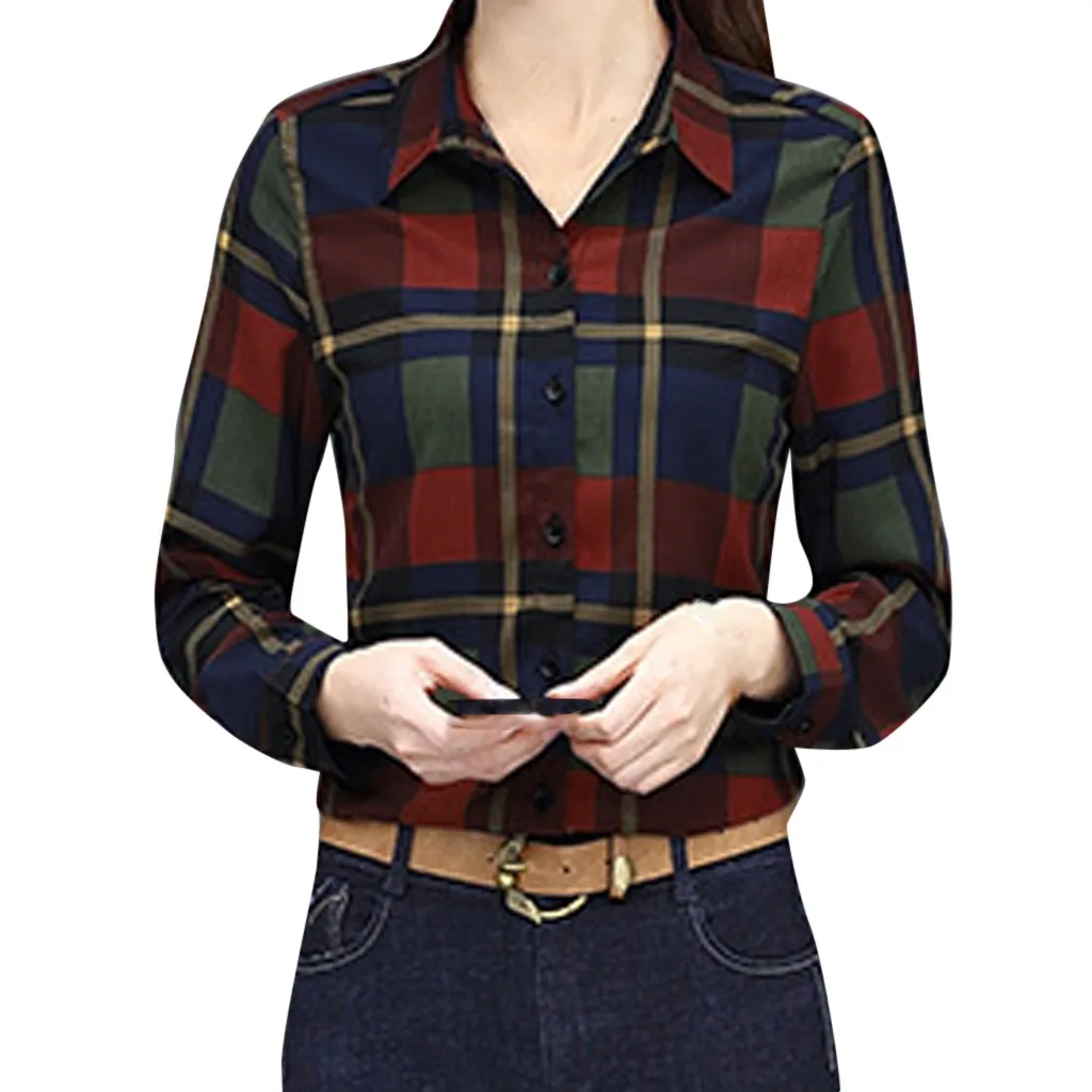 Женские блузки, модная офисная рубашка с длинным рукавом и отложным воротником, шифоновая блузка, рубашка, повседневные топы размера плюс, женские блузки - Цвет: Red