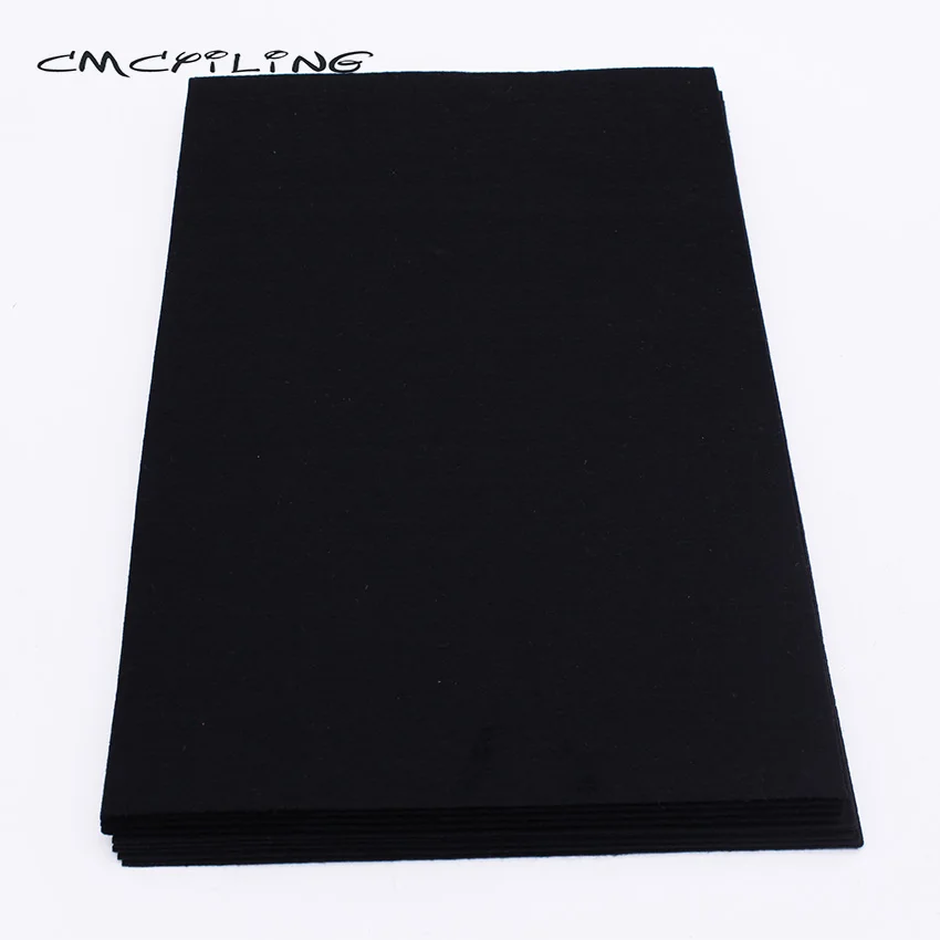 CMCYILING Black White Felt Fabric,Non-Woven Sheets,1 MM Thickness,  Polyester Cloth For DIY Crafts
