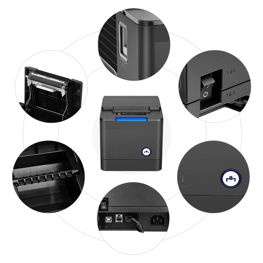 IssyzonePOS термопринтер 80 мм USB Ethernet кухня POS принтер для розничной торговли Ресторан печать логотипа 260 мм/сек