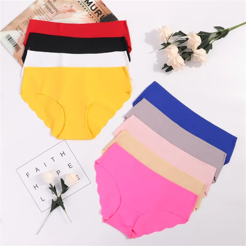 

Hot sale Original New Ultra-thin Women Seamless Traceless Sexy Lingerie Underwear Soft Solid Panties Briefs 7 pcs
