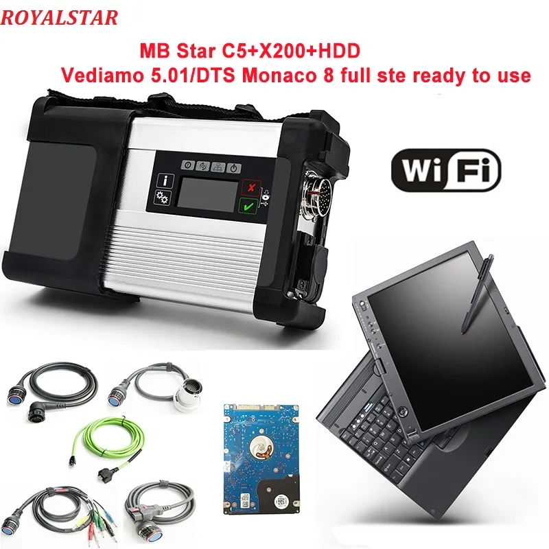 

MB Star C5 scanner with HDD/SSD V09.2018 software in Laptop X200t PC wifi support for MB Vehicles whole diagnostic C5 SD connect
