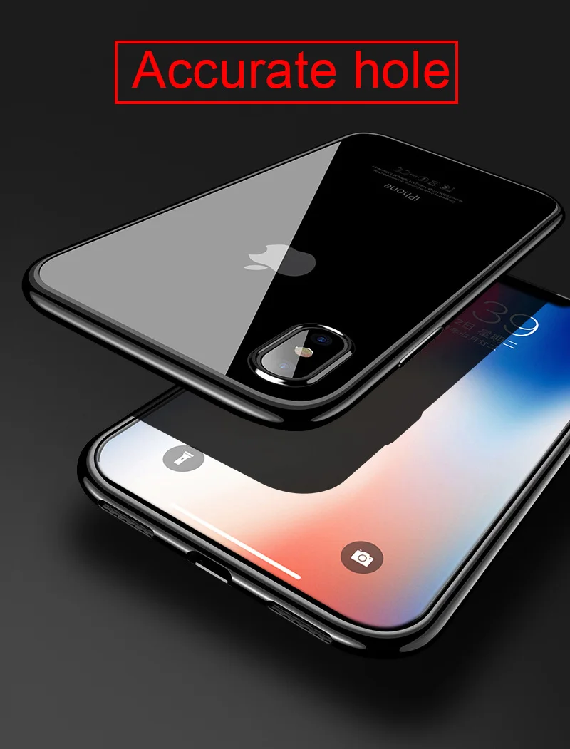 TOMKAS Luxury Case For iPhone X 10 Phone 7 8 6 Cases Transparent Cover Plating TPU Fitted Case For iPhone X 8 7 6 6S Plus (3)