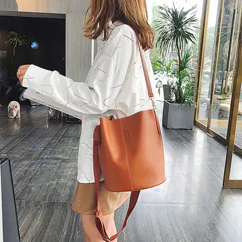 

Sumple Women's Bucket Bag Women Bags 2019 Summer Large Capacity Shoulder Bag Casual Messenger Bag Fashion Bucket Bag #20