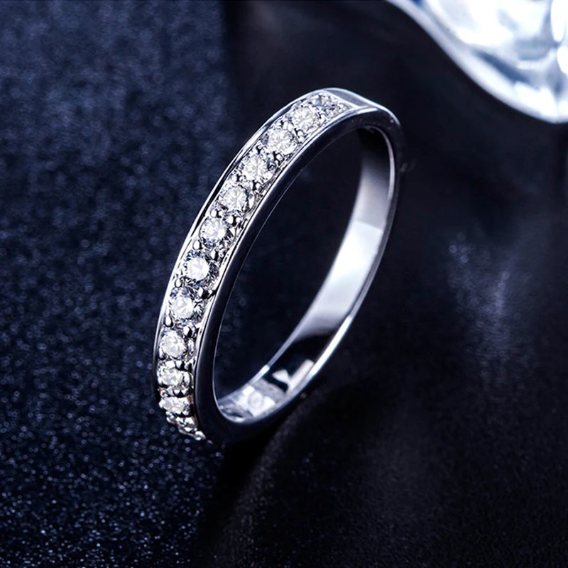Antique 585 white gold Color jewelry Wedding Bands midi finger Engagement women Crystal wedding rings for women vintage DR147 (1)