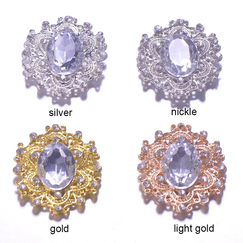 

(S0466)10pcs/lot, 30mmx34mm metal rhinestone embellishment,flat back,elegant products,silver or nickle or gold plating