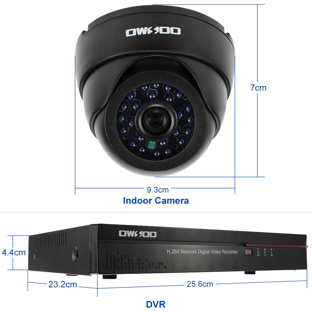 Купить owsoo полный CIF в 16канальный DVR комплект 800tvl камера