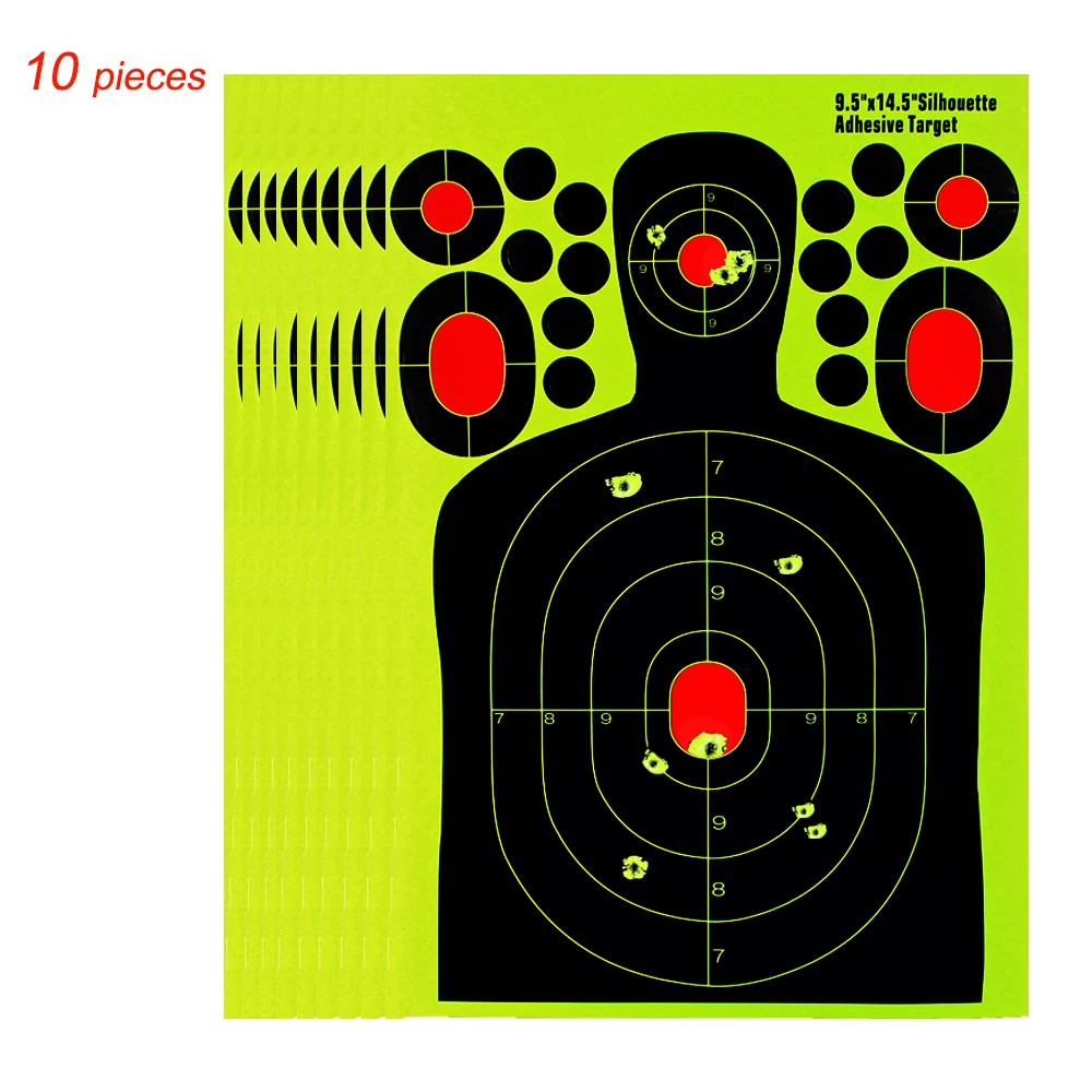 10 шт. 9.5in* 14.5in клейкая мишень стрельбы диапазон Бумажная мишень и самоклеющиеся