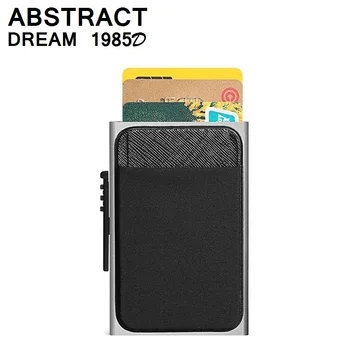 

RFID Wallet men Leather high quality Aluminium Business Credit Card ID Holder Women automatic pop-up Classic Card Box purse