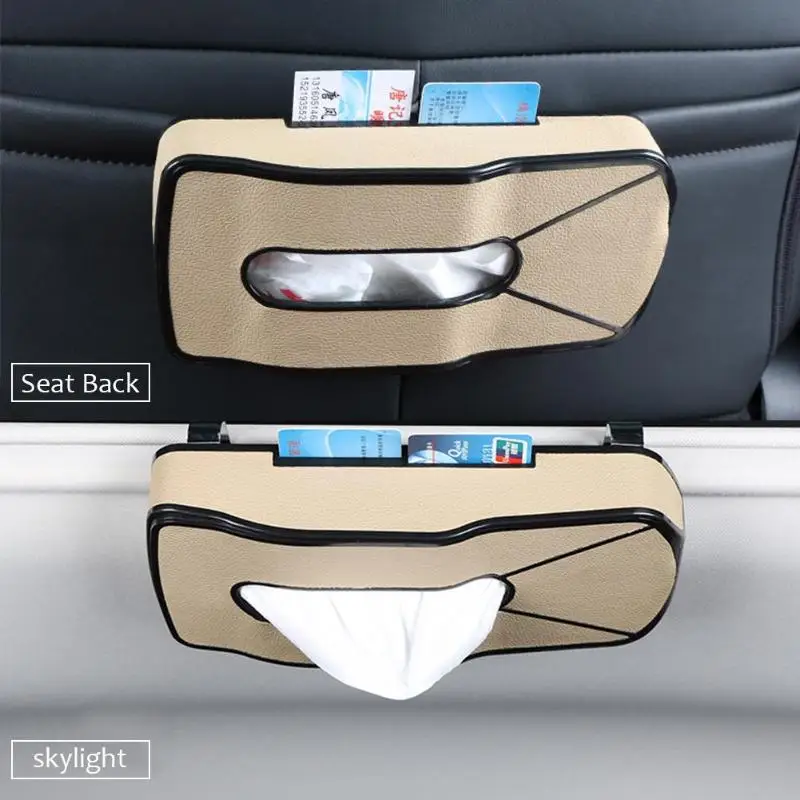 Multifunctional PU Leather Tissue Box Holder Sports Car Shape with Card Slots High-Quality Leather Fashionable Atmosphere