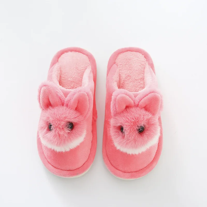 kids home shoes slippers girls cartoon rabbit indoor slippers children cotton slippers winter/auutmn baby warm shoes cute velvet