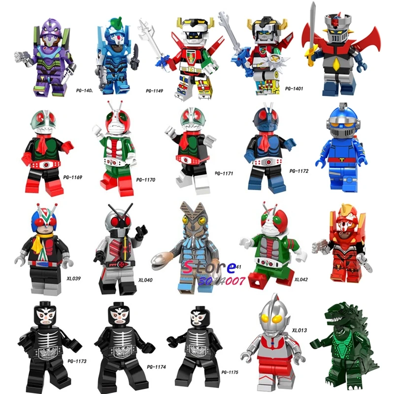

Single EVA Masked Rider Baltan Seijin Kamen Rider V3 Mazinger Z Beast King Golion Voltron Figure Ultraman Building Block toys