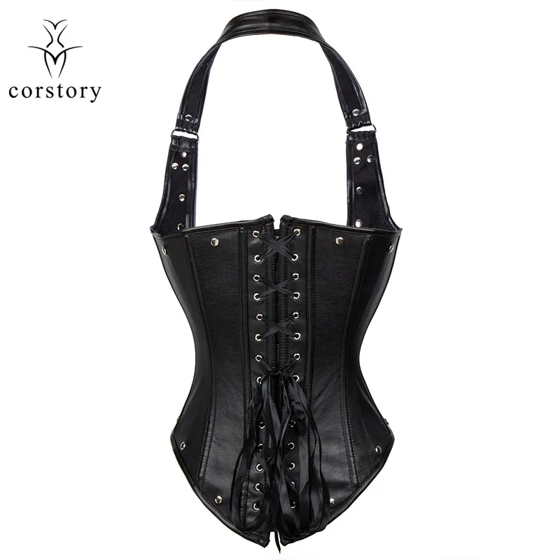 Ремень Corstory в стиле панк рок из красной искусственной кожи с лямкой на шее
