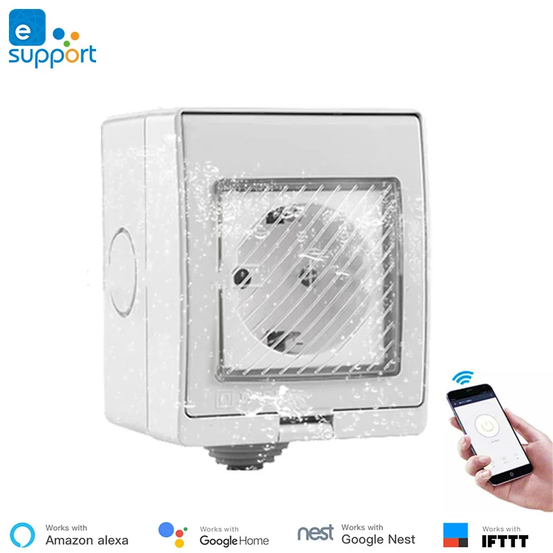 Умная розетка eWeLink водонепроницаемая уличная с Wi Fi IP55 европейская вилка