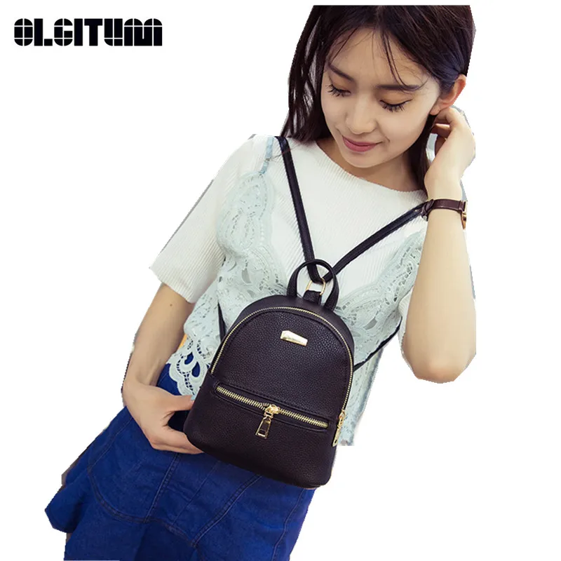 Women Mini Backpack Teenager Small Bag for Girl Leather Cute Shoulder
