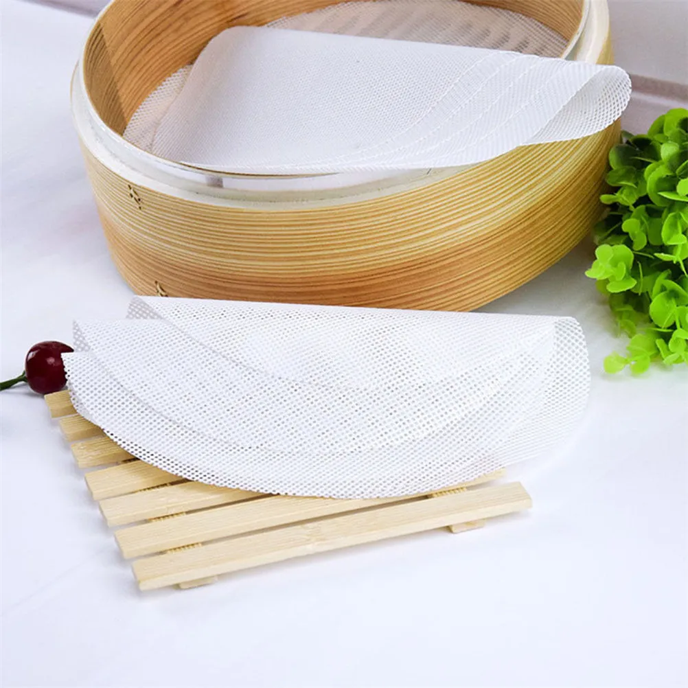 Silicone Non-Stick Steamer Mesh Pad Round Dumplings Mat For Steamed Stuffed Buns/Bread Pastry Kitchen Cooking Tools