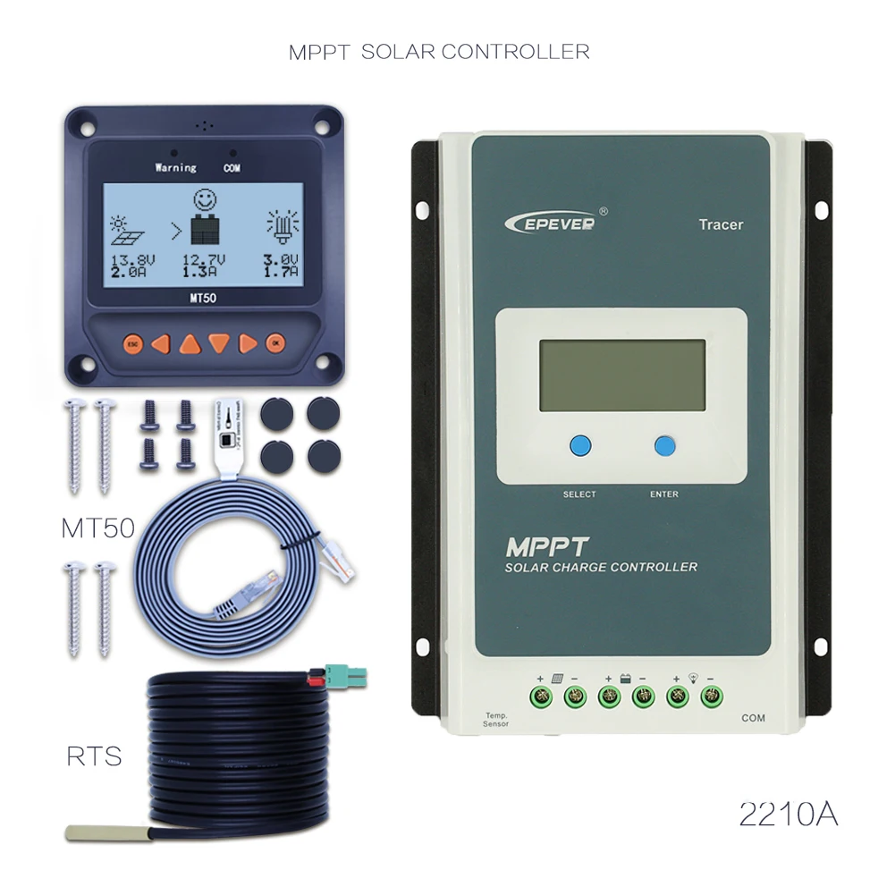 

EPEVER 2210AN TracerAN Series MPPT 20A 12V 260W 24V 520W Auto Best Solar Panel charge with LCD Display Solar Charge Controller