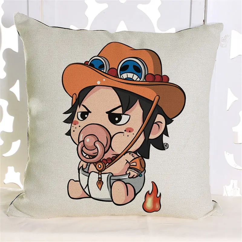 Amellor Аниме One Piece Q-Ver Луффи Зоро Робин из хлопка и льна Подушки Детские Чехлы для подушек сиденье автомобиля украшения дома Диван Декор подушки Детские случае