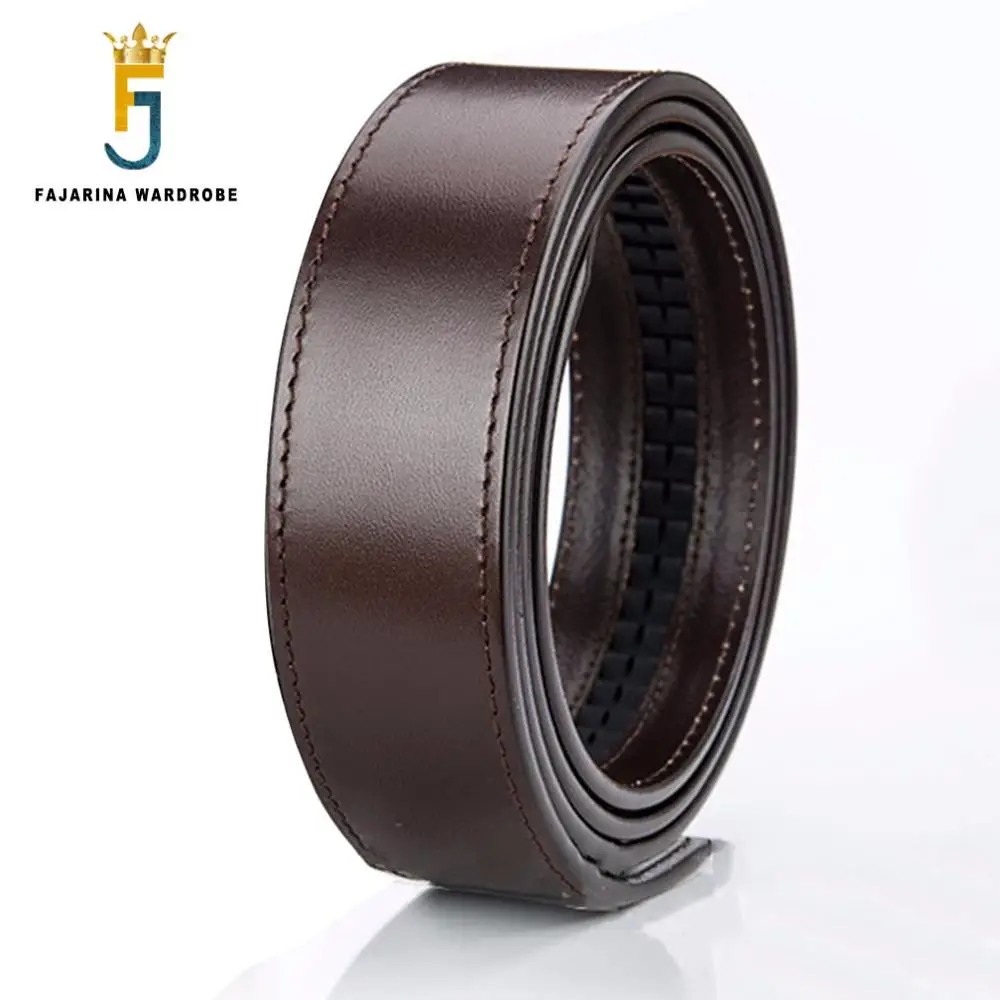 

FAJARINA Quality Design Solid Cow Cowhide Leather Automatic Style 3.5cm Belts without Buckle Only Belt Max 130cm Length N17FJ631
