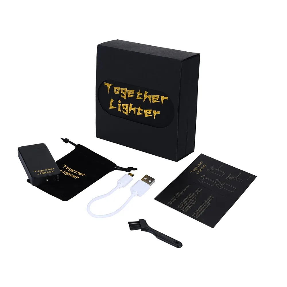 Вместе электрическая дуговая Зажигалка перезаряжаемая USB для сигарет Защита от
