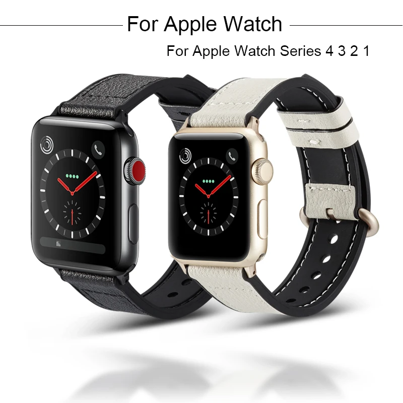 Кожаный ремешок для Apple Watch Series 4 3 2 1 браслет ремешок для iwatch 44 мм 40 мм 38 мм 42 мм петля наручные часы ремешок аксессуары