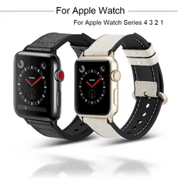 Кожаный ремешок для Apple Watch Series 4 3 2 1 браслет ремешок для iwatch 44 мм 40 мм 38 мм 42 мм петля наручные часы ремешок аксессуары
