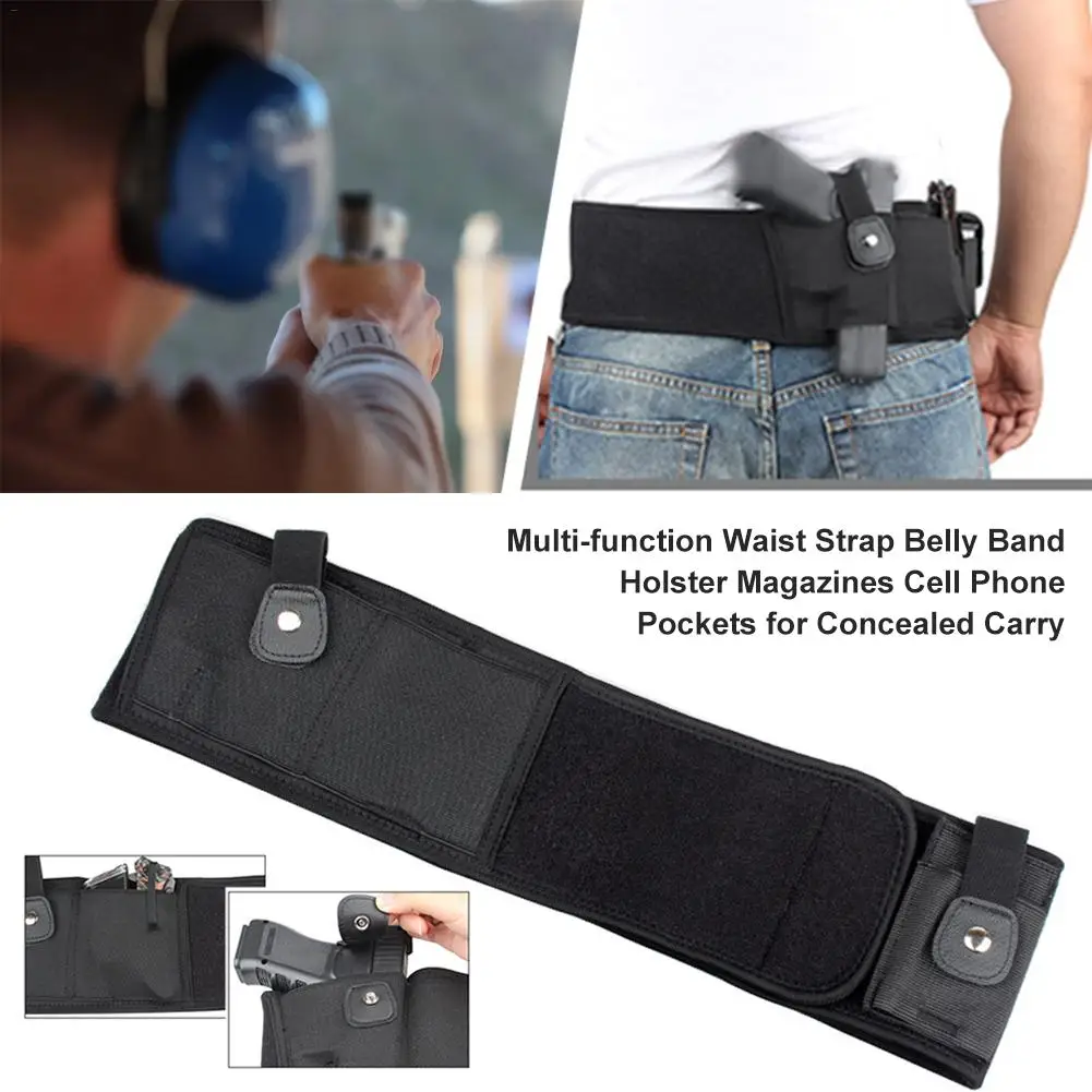 

Multi-function Waist Strap Belly Band Holster Magazines Cell Phone Pockets for Concealed Carry