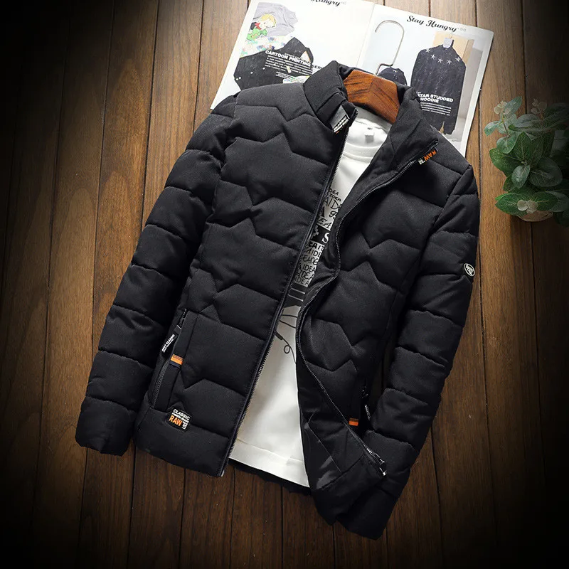 price reduction  autumn winter New Jacket fashion trend Casual thickened warm cotton-padded clothes Slim baseball co