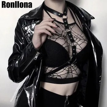 

Fashion Leather Harness Sexy Chest Sculpting Body Waist Belt Punk Goth Sexy Bra Bondage Cage Leather Suspenders Harajuku Garters